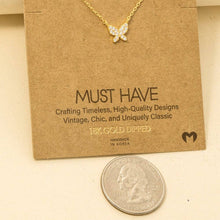 Mini Butterfly Charm Necklace - Gold
