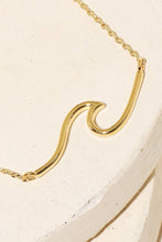 Dainty Wave Pendant Necklace - Gold