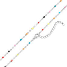 18K Gold PVD Stainless Steel Multi Confetti Chain Necklace: Charm Bar Gold / 16+2"