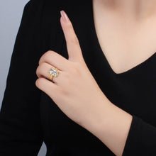 24K Gold Filled Clear CZ Baguette Hammered Wrap Band Ring | U320