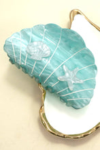 Nautical Shell and Starfish Hair Claw Clip - Blue