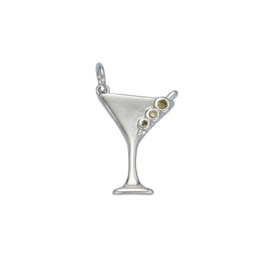 Silver Simple Martini Charm Bar