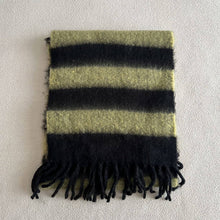 Blue-Brown Stripe Scarf - Thick Winter Wrap