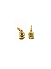 18K Bubble Letters Charm Bar - Gold