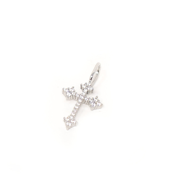 Juliet Cross Charm Bar - Silver