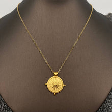 18K Golden Stainless Steel Sun Charm Necklace