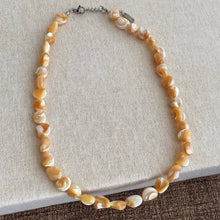 Iridescent Mother-of-Pearl Shell Nugget Necklaces - Brown