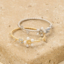 Delicate Gold Dipped Cz Enamel Flower Ring
