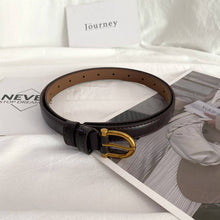 RETRO FASHION SIMPLE DECORATIVE THIN BELT - COFFEE