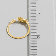 Cz Butterfly Flower Open Band Ring: Silver