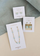Round - Amazonite Gemstone - Gold Earrings