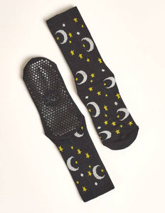 Lucky Honey Sky Tall Tube Grippy Sock Black