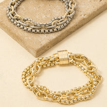 Assorted Chains Magnetic Lock Gold Plated Bracelet GOLD