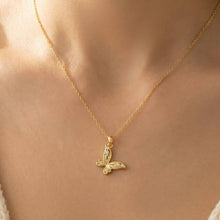 14K Gold Dipped Cz Butterfly Pendant Necklace: GD