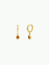 Teardrop Charm Hoop - Champagne CZ