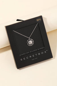 Secret Box Gold Dipped Circle Sun Pendant Necklace - Silver