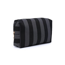 Essential Stripe Cosmetic & Travel Organizer Pouch: Red Pink