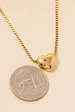 Stainless Steel Bubble Heart Pendant Necklace - Gold