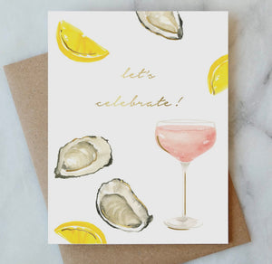 Oysters and Rose Celebration Card