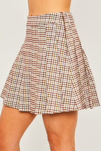 Now and Then School Girl Plaid Skirt - Brown Combo