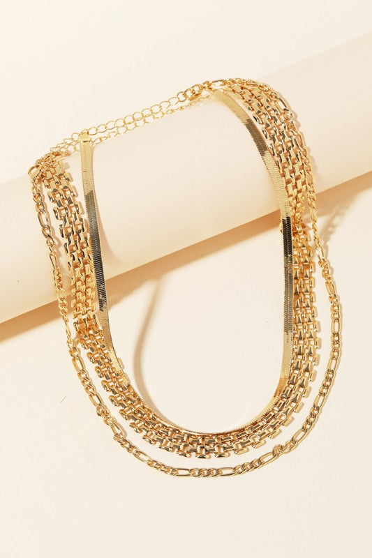 NYC Minute Gold Layered Necklace