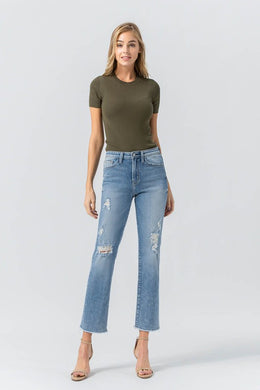 FINAL SALE RISEN DENIM - Victoria High-Rise Stretch Straight