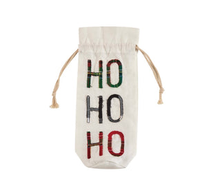 Plaid Ho Ho Ho Wine Bag