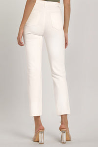 FINAL SALE Casual Friday High Rise Crop Straight Denim - White
